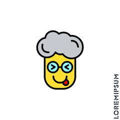 Playful smile yellow boy, man icon. Simple vector of emoji icons for ui and ux, website or mobile application. isolated with tongue out icon