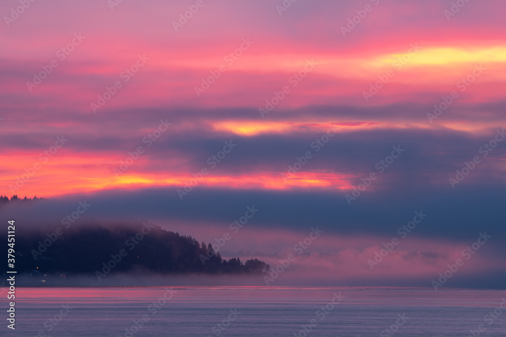 Wall mural sunrise over puget sound