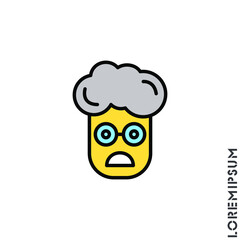 Frowning with open mouth yellow emoji vector boy, man icon. frowning with open mouth emoji icon, vector simple element illustration from editable emoji concept isolated
