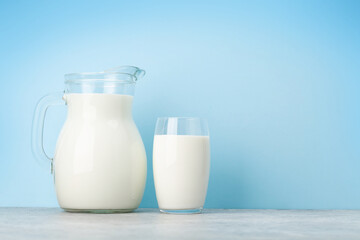 Milk jug and glass