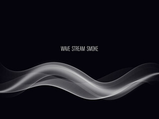 Smoke effect on the black background Wave flow