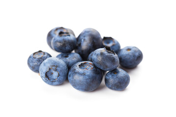 heap of blueberries isolated on white background