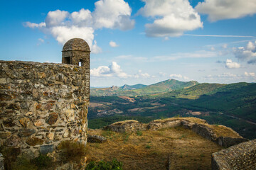 Scenic view of the castle of marvao on the top of a mountain