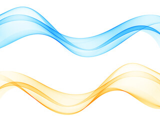 Vector set abstract wave pattern. Transparent wave set. Color wave. Smoke wave.