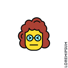 Angry face emoji yellow girl, woman icon vector. Sad face emoticon symbol. style sign for mobile concept and web design. Angry face symbol illustration. Pixel vector graphics - Vector. Angry icon 