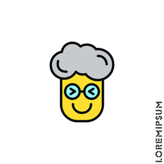 Smile yellow boy, man icon. Happy, laughing, emotions icon. Simple vector expression of mood icons for ui and ux, website or mobile application. 