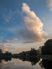 sunset over the lake