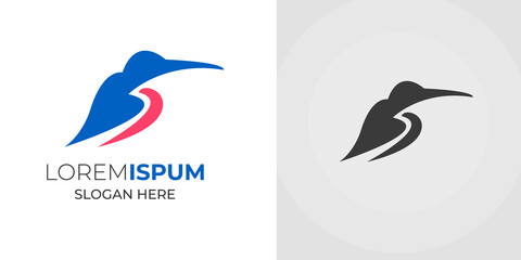 Bird and road automotive logo design concept in white background .car running road and bird vector  illustration 