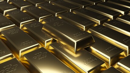 Stack of gold bars. Financial concepts. 3d rendering.