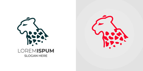 Tiger Minimal line art logo design In the white background.Panther logo design template , animal logo 