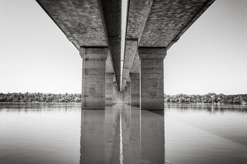 The Pupin Bridge over the Danube river, Belgrade, Serbia