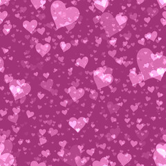 Seamless Hearts sprayed on background - Happy Valentine Day Decoration Seamless Pattern