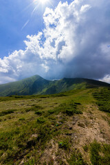 Obraz na płótnie Canvas clouds over the Carpathian mountains