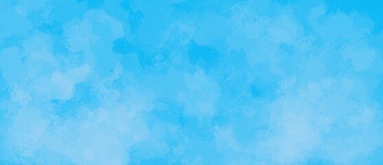 Fototapeta na wymiar Fondo en acuarela azul cielo con efecto de nubes