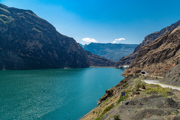Fototapeta na wymiar Irganai reservoir in Dagestan republic