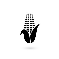 Corn icon on white. Vector