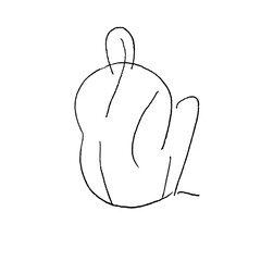 Lonely human sitting back.Hand drawn black and white sketch.