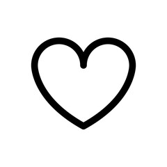 Icono de corazón. Ilustración vectorial estilo línea ancha aislada en fondo blanco