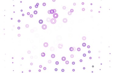Light Purple vector background with bubbles.