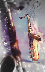 Fototapeta na wymiar Jazz, saxophone, music, relaxation