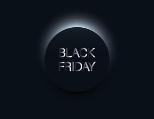 Black Friday sale banner or poster vector template with modern design background. Discounts, special offer promotion