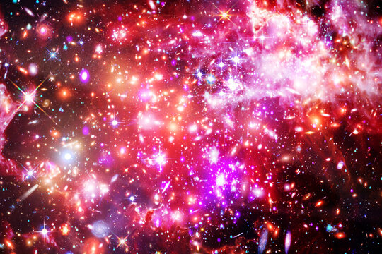 Star cluster and galaxy. The elements of this image furnished by NASA.