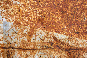 orange oxide texture on very deteriorated surface
