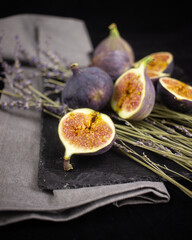 figs on a wooden table