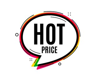 Hot Price. Speech bubble vector banner. Special offer Sale sign. Advertising Discounts symbol. Thought or dialogue speech balloon shape. Hot price chat think bubble. Infographic cloud message. Vector