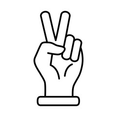 peace and love hand line style icon design of Hippie art and creative theme Vector illustration