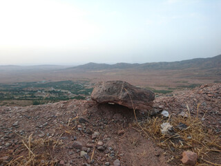 View of the sunset from the top of the mountain
