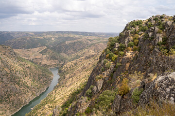 rocky landscape on the heights of the arribes del duero, in Pereña, Salamanca