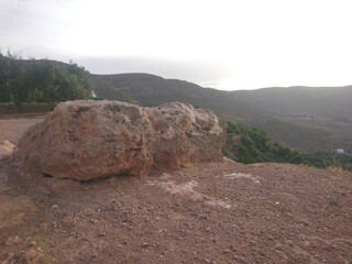 View of the sunset from the top of the mountain
