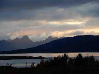 sunset over the fjord