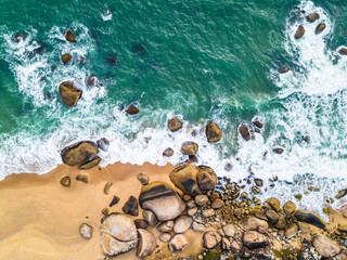 Fototapeta na wymiar aerial photo of beautiful coastline in Brazil