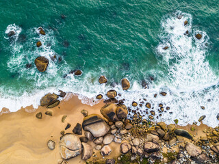 aerial photo of beautiful coastline in Brazil