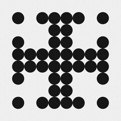 Abstract Cross Pattern Dots Logo generative computational art illustration