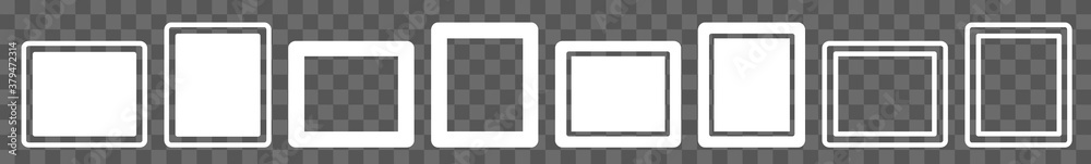 Canvas Prints frame icon white | frames illustration | rectangle symbol | label emblem logo box | button sign | is