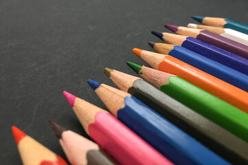 pencils isolated on black