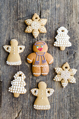 Christmas homemade gingerbread cookies decoration