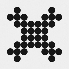 Abstract Cross Pattern Dots Logo generative computational art illustration
