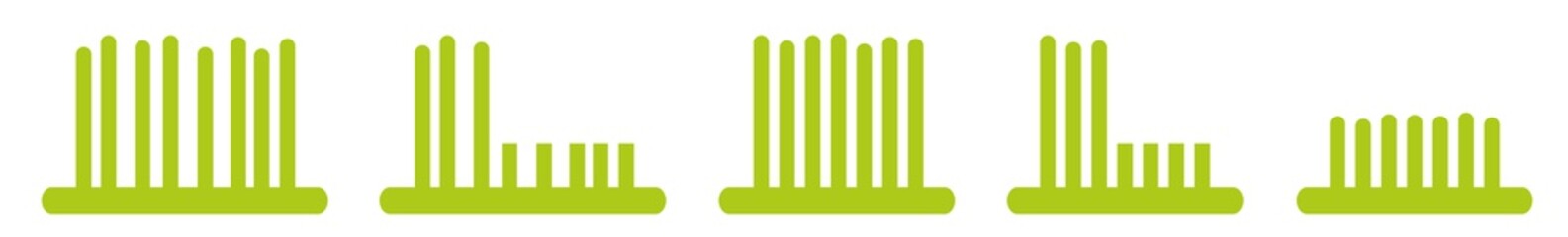 Grass Icon Green | Lawn Illustration | Mow Symbol | Mowing Meadow Logo | Cut Sign | Isolated | Variations