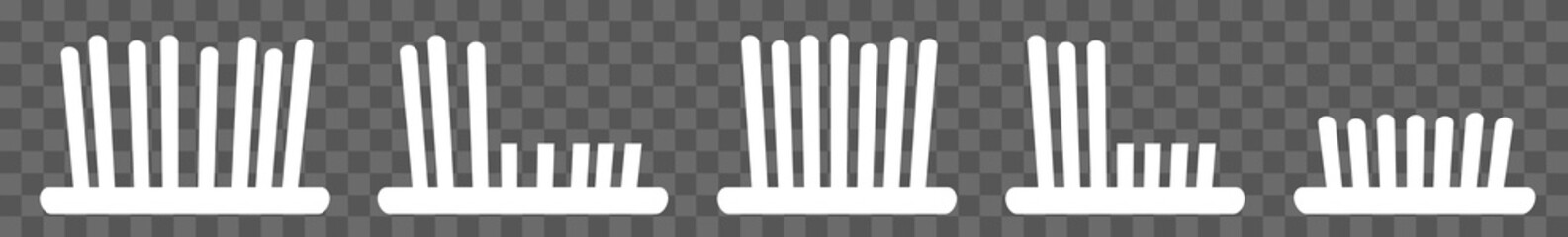 Grass Icon White | Lawn Illustration | Mow Symbol | Mowing Meadow Logo | Cut Sign | Isolated | Variations