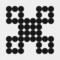 Abstract Cross Pattern Dots Logo generative computational art illustration