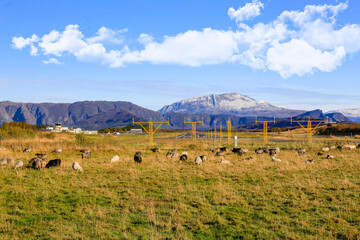 Landscape with sky and clouds, Brønnøysund air port
