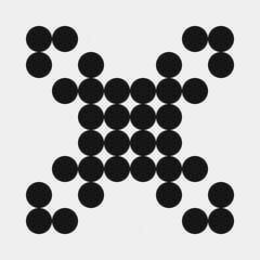 Abstract Cross Pattern Dots Logo generative computational art illustration