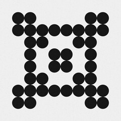 Abstract Cross Pattern Dots Logo generative computational art illustration