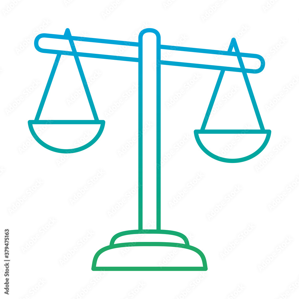 Wall mural law scale degraded style icondesign, justice legal judgment and judical theme vector illustration