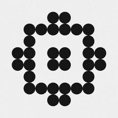 Abstract Cross Pattern Dots Logo generative computational art illustration