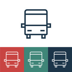 Linear vector icon with public transport